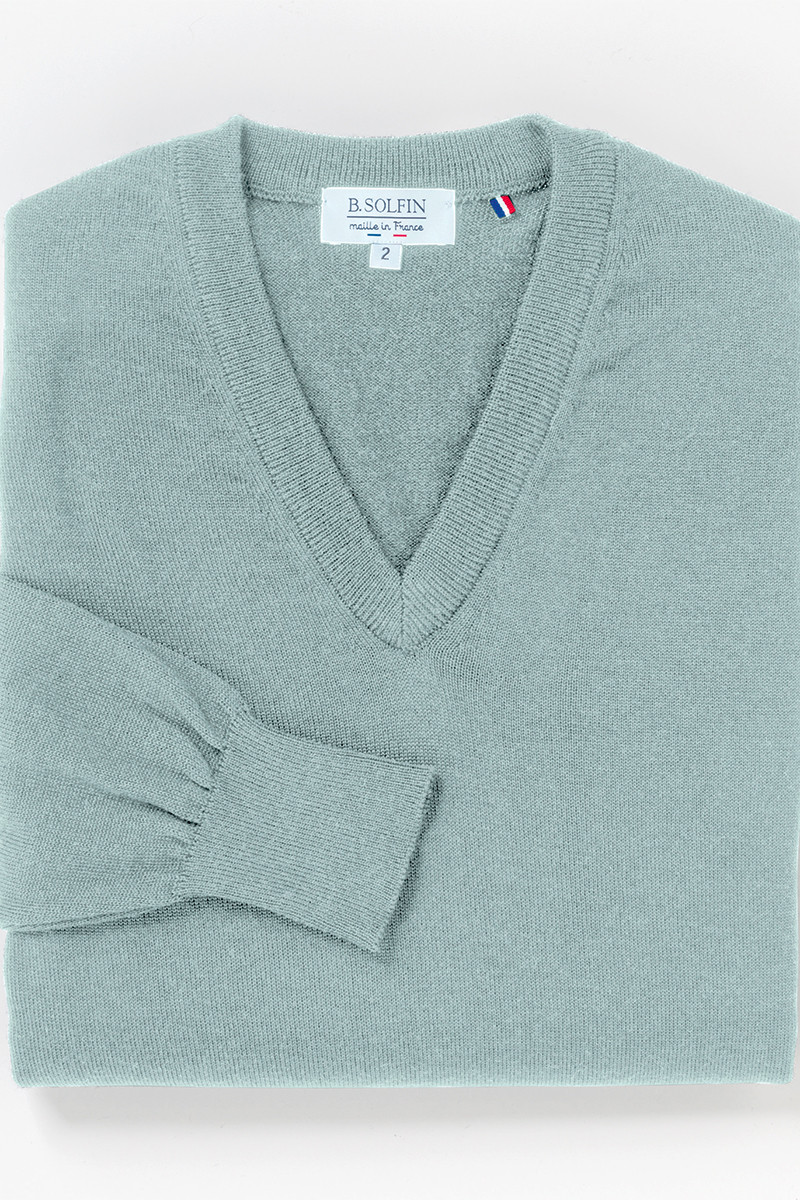 Pull homme encolure V 7 B Solfin Fabriqué en France