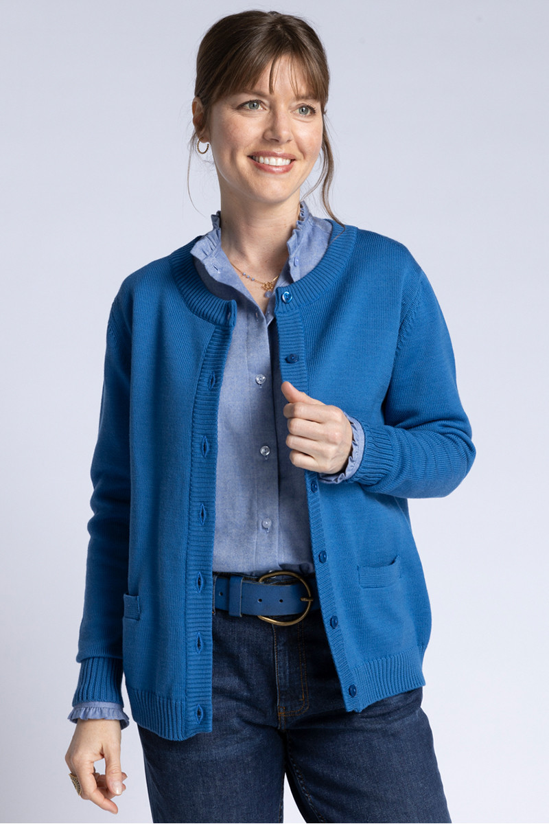 Cardigan en laine jersey épais 5 B Solfin Fabriqué en France