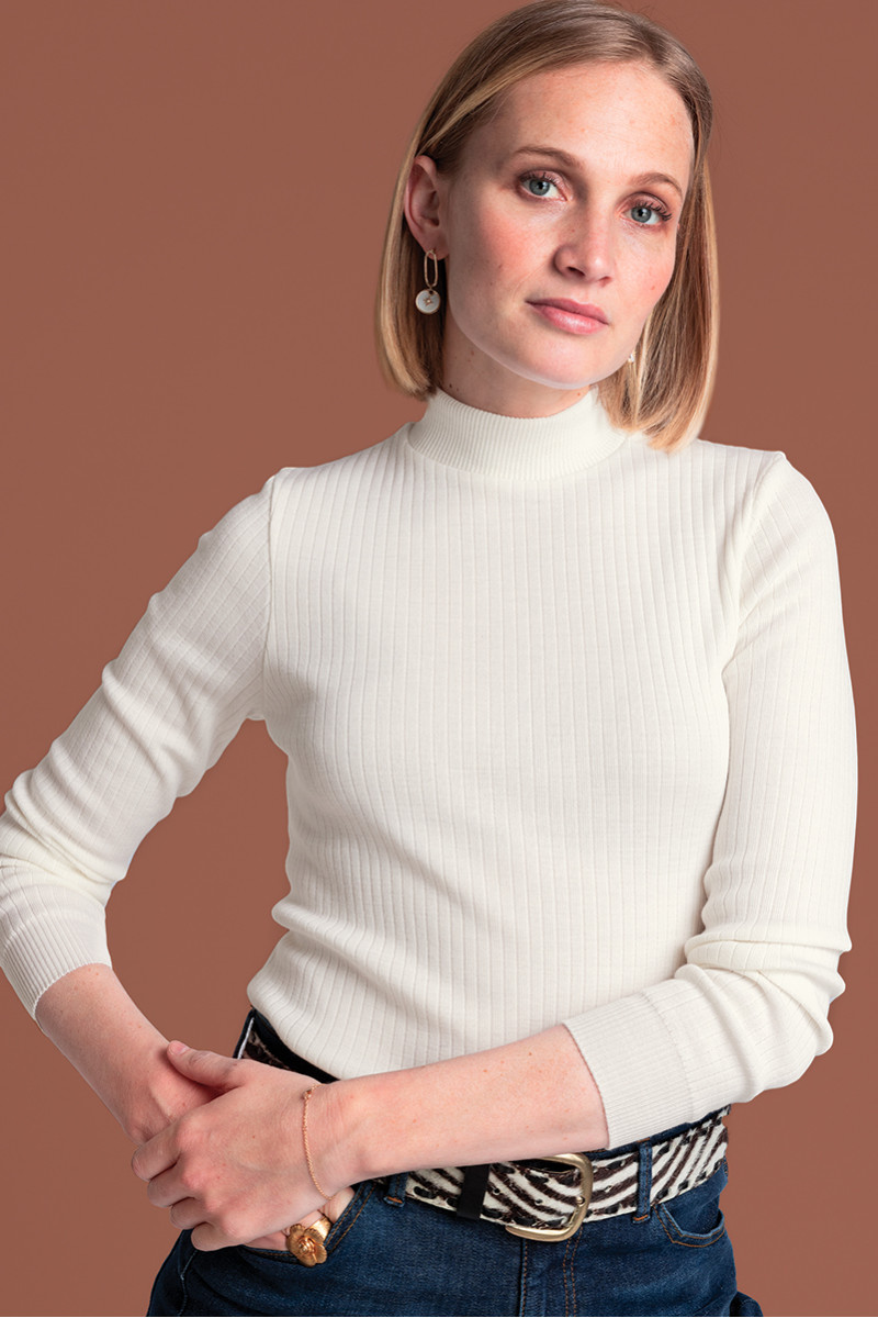 Pull col cheminee femme 4 B Solfin Fabriqué en France