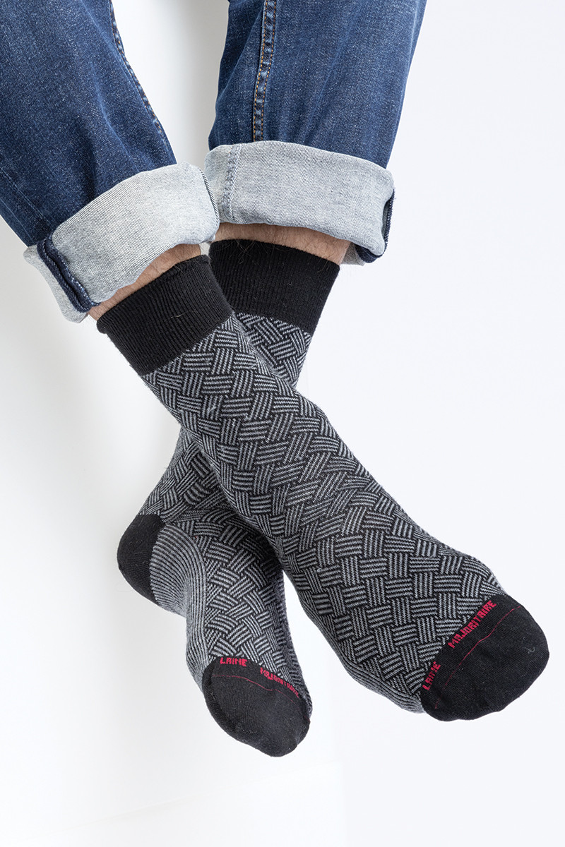 Mi-chaussettes mixtes jacquard 1 B Solfin Fabriqué en France