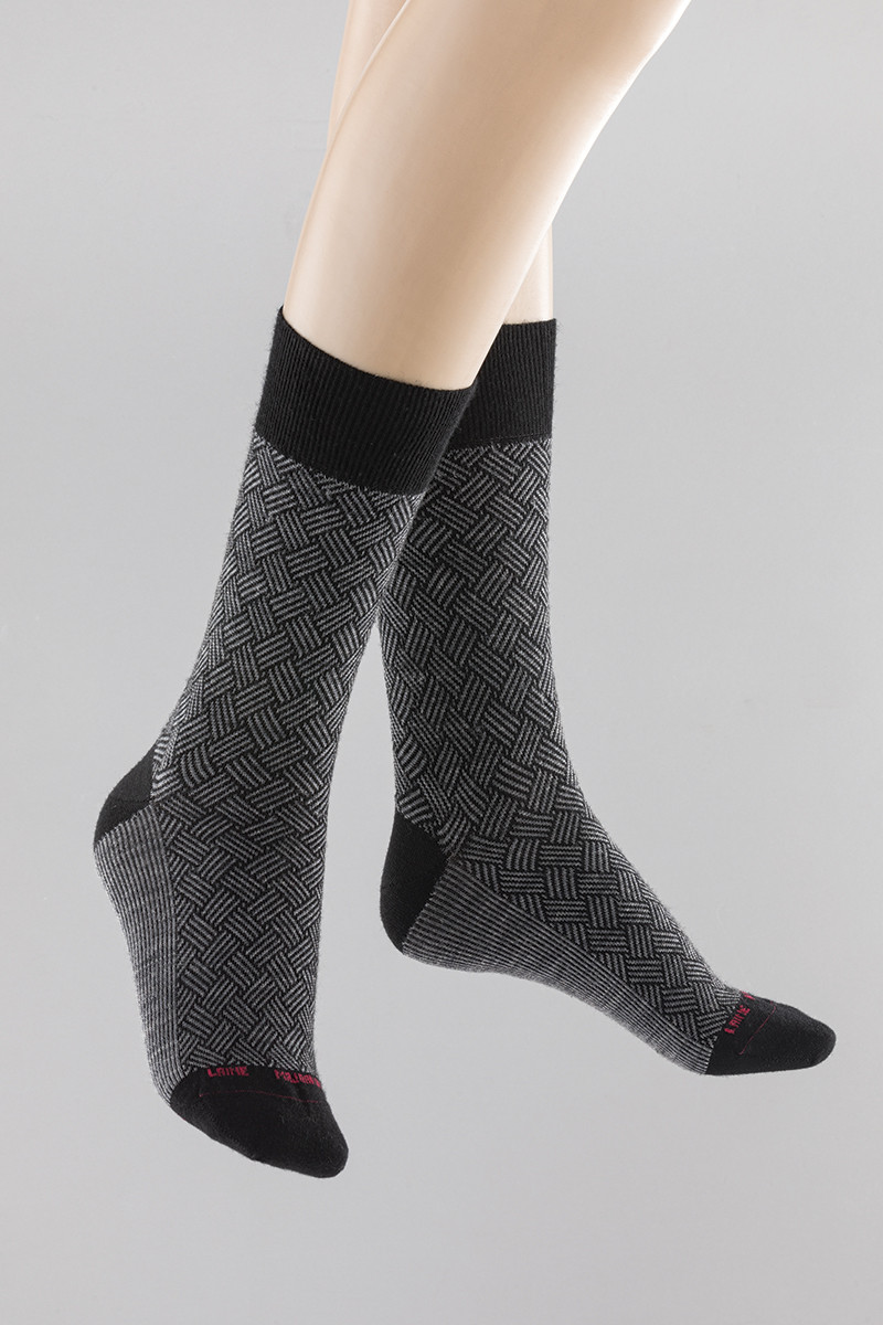 Mi-chaussettes mixtes jacquard 2 B Solfin Fabriqué en France