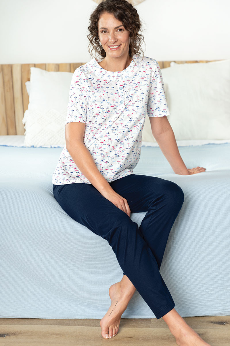 Pyjama femme en coton 3 B Solfin Fabriqué en France