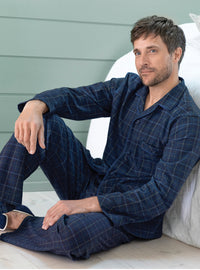 pyjama chaud en coton homme carreaux