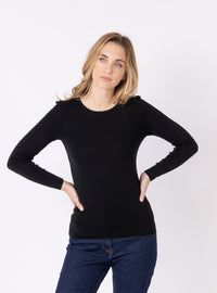 tee-shirt thermique mérinos femme noir sport hiver face