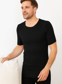 t-shirt homme en laine noir