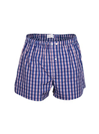 Caleçon homme coton carreaux bleu indigo