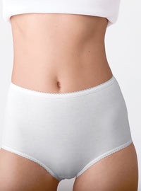 culotte femme taille haute blanche 100% coton peigné