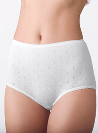 culotte maille fantaisie blanche femme coton peigné