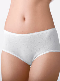culotte maille fantaisie blanche 100% coton peigné