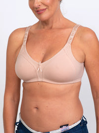soutien gorge sans armatures rose poudré coton