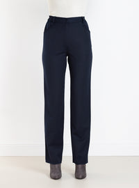 pantalon femme bleu marine laine made in france