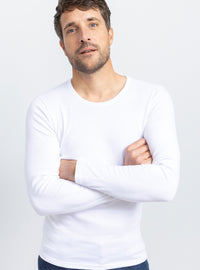 t-shirt homme manches longues blanc