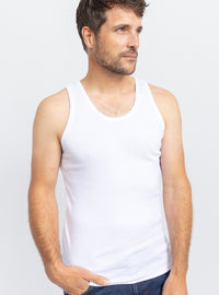 debardeur homme coton peigne blanc fabrique en France