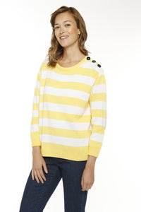 Pull marinière français - JAUNE CITRON