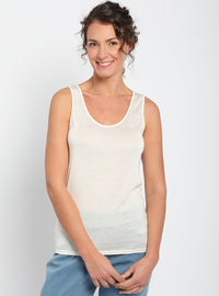 debardeur femme soie blanc ivoire made in france