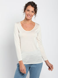 t-shirt femme manches longues soie 