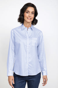 Chemisier femme en coton bleu
