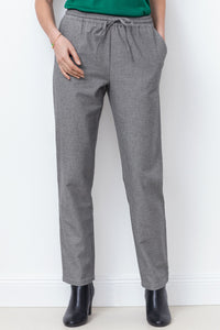 Pantalon femme en coton bio, gris chiné