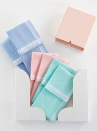 coffret 6 mouchoirs femme coton coloris assortis