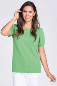 Pull femme en cachemire vert grany