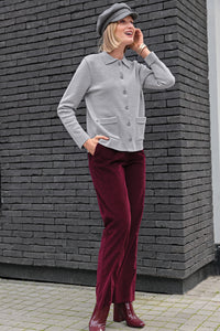 Pantalon large - ROUGE BORDEAUX
