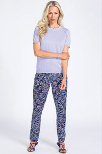Pull col colerette violet pale