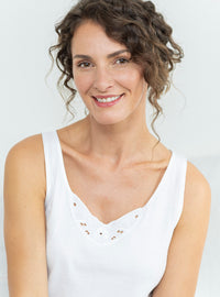 debardeur femme coton blanc made in france