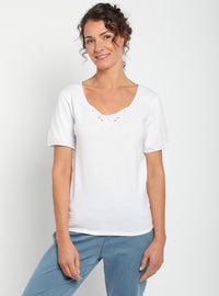 t-shirt femme manches courtes en coton