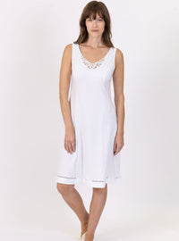 fond de robe femme coton blanc dentelle