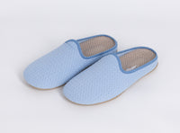 chaussons-coton-nid-abeille-bleu-ciel