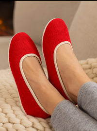 Ballerines d’intérieur rouges confort et douceur
