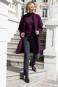 Manteau femme violet prune