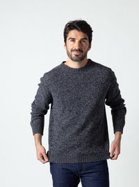 Pull Integral homme gris mouline en laine fine recyclée