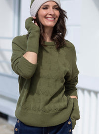 mitaines en laine femme vert kaki