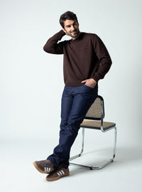 Pull homme made in France marron chocolat