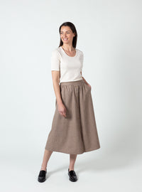 Jupe ample femme beige foncé