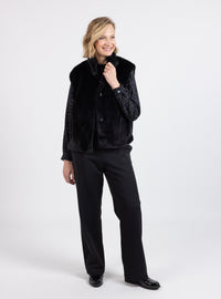 Doudoune femme sans manches noire en polyester