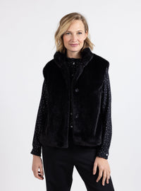 Doudoune noire femme avec col montant