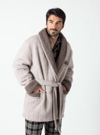 Robe de chambre courte homme beige