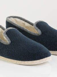 charentaises françaises bleu marine intérieur laine