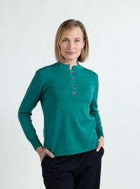 pull femme en laine mérinos vert lumineux
