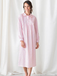 chemise de nuit coton laurier rose chaude et douce