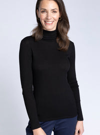 pull col roulé noir