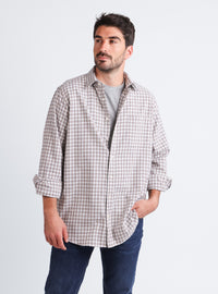 chemise homme beige camel coton laine