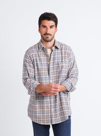 chemise homme bleu océan coton laine