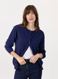 Cardigan femme en cachemire marine chic