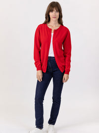 Cardigan femme en cachemire rouge cerise