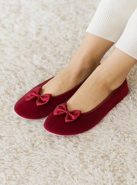 Ballerines femme rouge bordeaux fabriquées en France