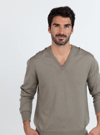 pull homme col V 100% laine mérinos