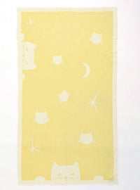 Plaid bébé chat femme laine mérinos jaune léger
